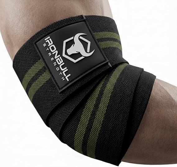 Elbow Wraps for Weightlifting (1 Pair) - 50" Elastic Elbow Braces for Weight Lifting - Elbow Support for Bench Press, Powerlifting, Fitness, Gym Workout - Gym Elbow Straps Weightlifting - Elbow Compression Strap Brace