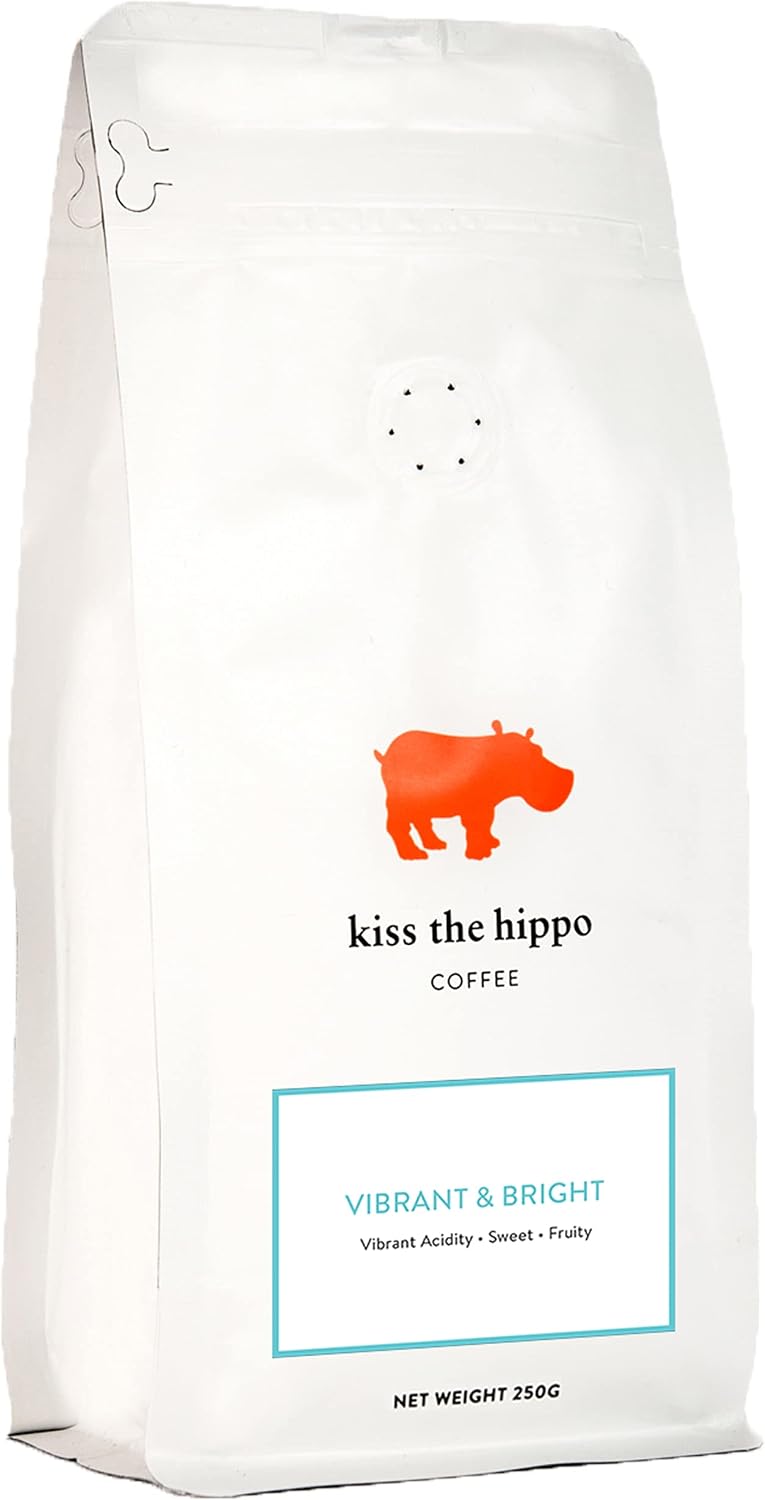 Kiss the Hippo - Vibrant and Bright Coffee | Single Origin | Whole Beans | Cafetiere, Filter | Suitable For Milk | Notes of Red Apple, Orange, Floral | 250 gr