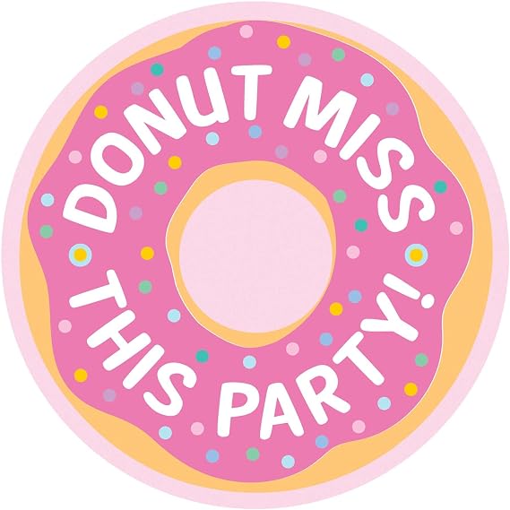 Postcard Invitations - 4.25" x 6.25" (Pack Of 8), Eye-catching & Adorable Designs - Perfect For Any Themed Celebration, Donut Party