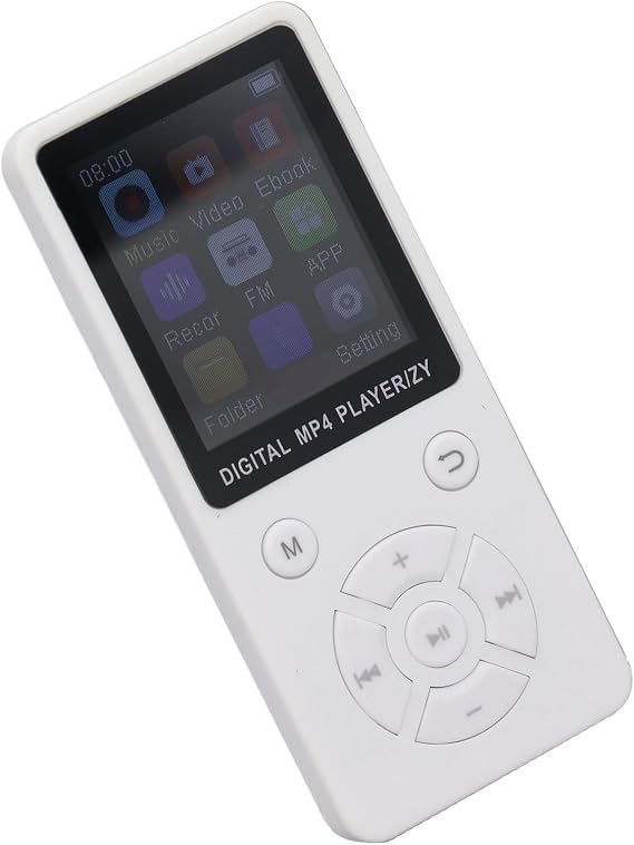 64GB MP3 MP4 Player, Portable Music Player with Bluetooth 5.0, 1.8 Inch LCD Display, Video FM Ebook Photo Viewer Headphones with Speaker, Lossless Sound MP3 MP4 Music Player White