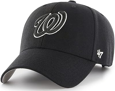 47 MLB Black White MVP Adjustable Hat, Adult One Size Fits All as1, Alpha, one_Size, Washington Nationals