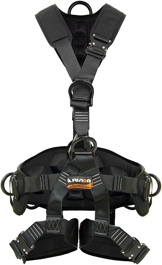 Fusion Tac Rescue Tactical Full Body 3d Eva Padded Heavy Duty Adjustable Zipline Harness 23kn