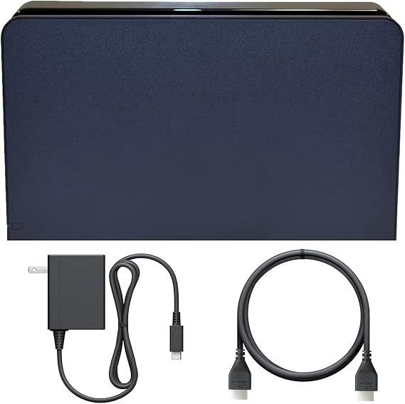 TV Dock Station for Switch and OLED - 3 in 1 Replacement TV Base Docking Station Set with Upgraded IC Module, Ethernet LAN Port, Charger, HDMI Cable Accessories- Not for Switch 2 (Black)
