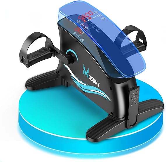 Electric Pedal Exerciser, Mini Exercise Bike 15 Adjustable Speed, Arm/Leg Exerciser for Seniors, Physical Therapy, Under Desk Bike for Home/Office Workout with LCD Display, Remote Control