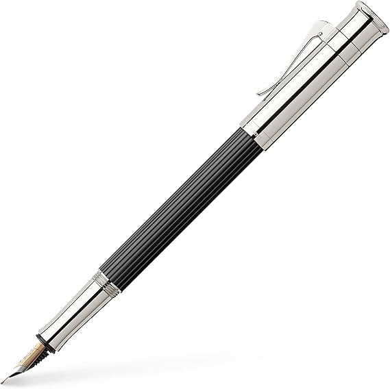 Faber-Castell 145552 Fountain Pen, EF Fine Point, Classic Collection, Ebony Platinum Coating