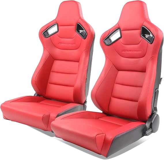 PU Leather Front Racing Seat with Dual Sliders For Universal