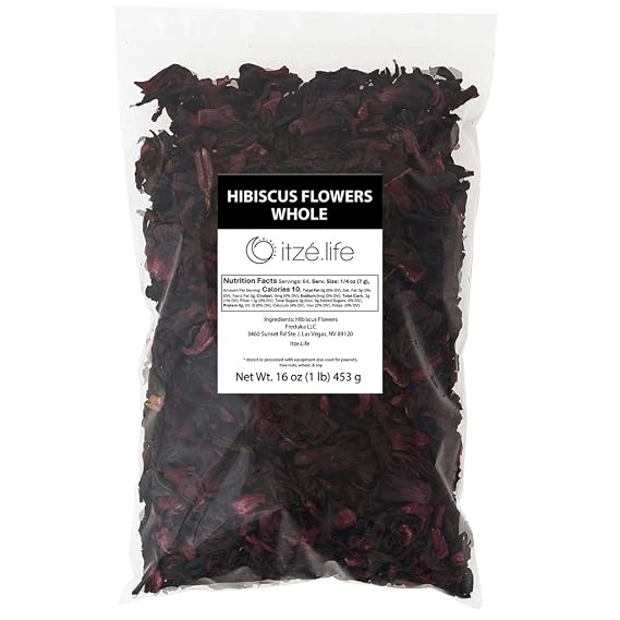 1lb Hibiscus Flowers Whole perfect for Tea, Flor de Jamaica