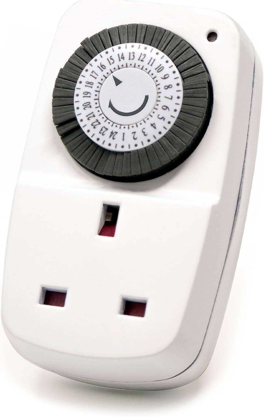 Defender Mini 24 Hour Programmable Segment Timer Switch - Energy Saving Indoor UK Plug - Timer Socket for Lights, Lamps, Christmas Trees and Home Appliances