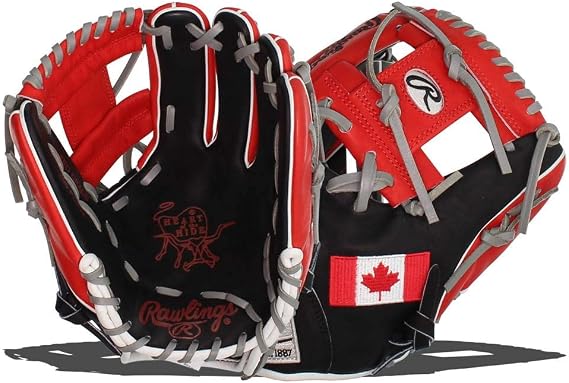 Rawlings | Heart of THE Hide Baseball Glove | Right Hand Throw | 11.5" Pro I-Web | Flag Collection Edition - Canada