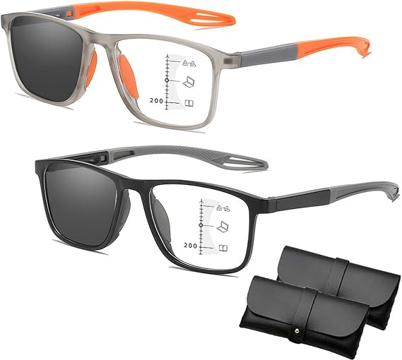 Chromoscope. Reading Glasses, Sport Intelligent Photochromic Progressive Bifocal Presbyopia Glasses, Chromoscope Glasses (2pcs-a,+3.00)