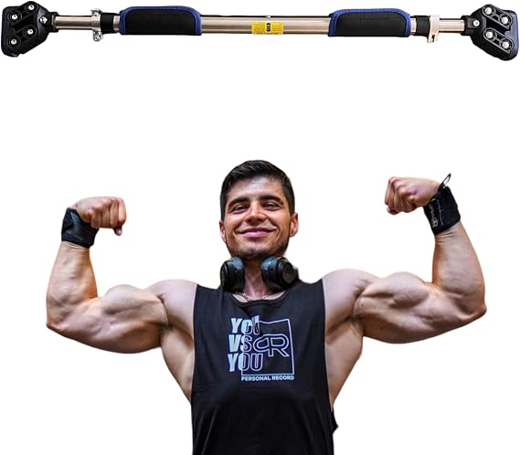 Pull Up Bar for Doorway, Strength Training Pull-Up Bars with No Screw Adjustable Length:28.3''~36.2''
