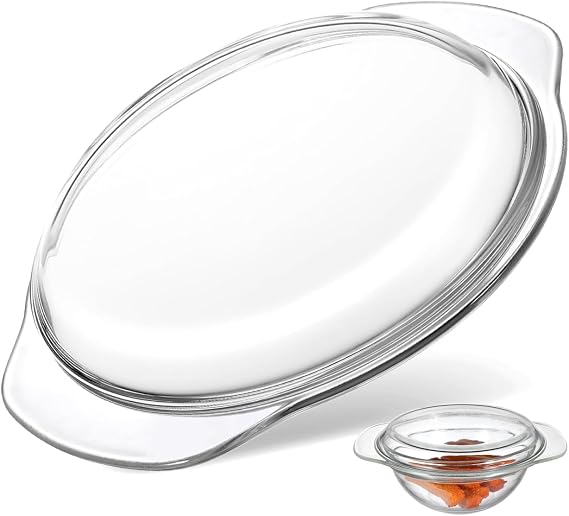 MOLUCKFU Microwave Splatter Glass Cover for Food Heatproof Non-Stick Small Size Safe for Direct Food Long Lasting