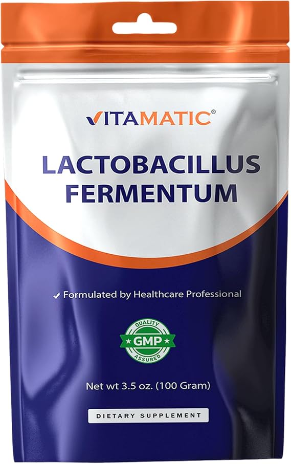 Vitamatic Lactobacillus Fermentum Probiotic Powder - Digestive Health Support - 100 Gram (3.5 OZ) - 100 Servings