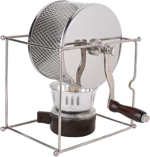 Fdit 1Pc Mini Manual Coffee Beans Roasting Machine DIY Stainless Steel Rollers with Handle