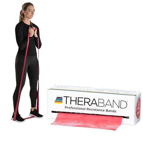 THERABAND Resistance Bands, Workout Band, Exercise, Physical Therapy, Red