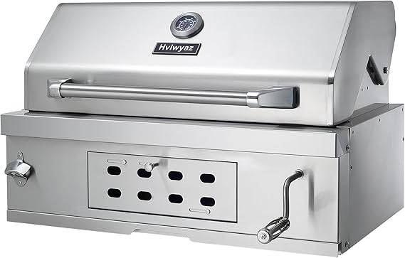 28Inch Built in Charcoal BBQ Grill for Outdoor Kitchen,Large Barbecue Grill