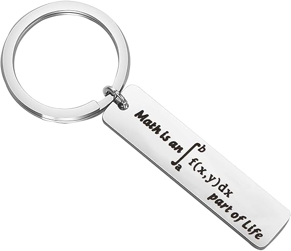 Gzrlyf Math is an Integral Part of Life Funny Math Keychain Math Teacher Gifts Math Geek Gifts Math Student Gifts Keychain