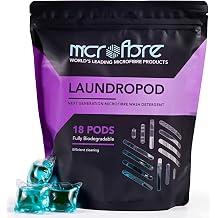 Microfibre Wash Detergent Pods - Restores & Cleans Up to 8kg of Towels Per Pod, Fully Biodegradable, Eco-Friendly Laundry Solution - 18 PODS