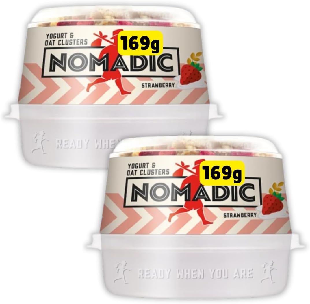 Nomadics Yoghurt & Oat Clusters Low Fat, 2 x 168g (Strawberry)