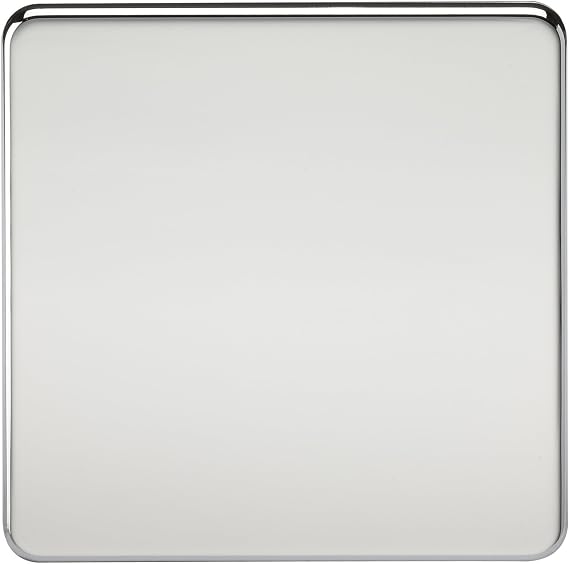 Knightsbridge SF8350PC Screwless 1-Gang Blanking Plate, Polished Chrome