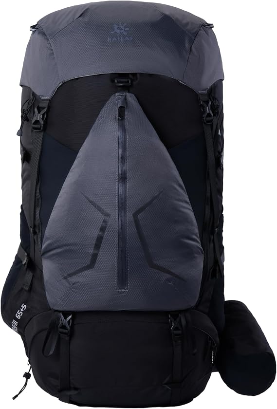 KAILAS RIDGE III 65+5L Hiking Backpack Trekking Daypack Outdoor Backpacking Waterproof Lightweight Internal Frame Backpack for Traveling Camping with Rain Cover Dark Black S