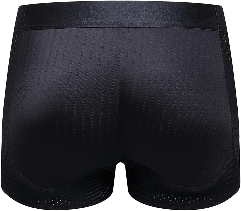 JOCKMAIL Mens Butt Padded Underwear Mens Mesh Shapewear Boxer Briefs with Butt Enhancing Pads