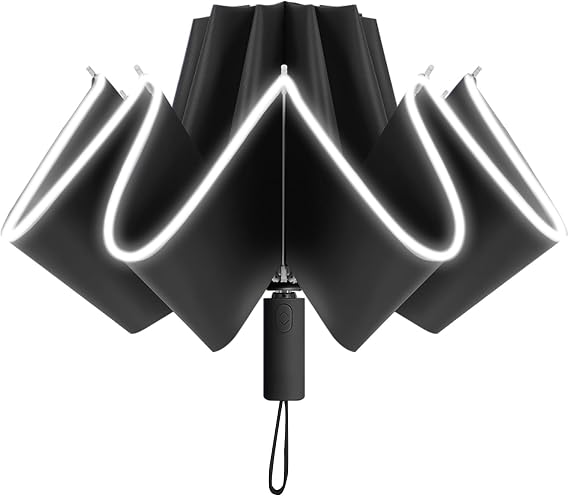 Automatic Rain Umbrella with Reflective Strip