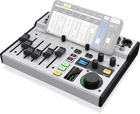 Behringer 8 Channel Digital Mixer with USB Audio Interface Bluetooth Remote Control and Streaming Support FLOW 8