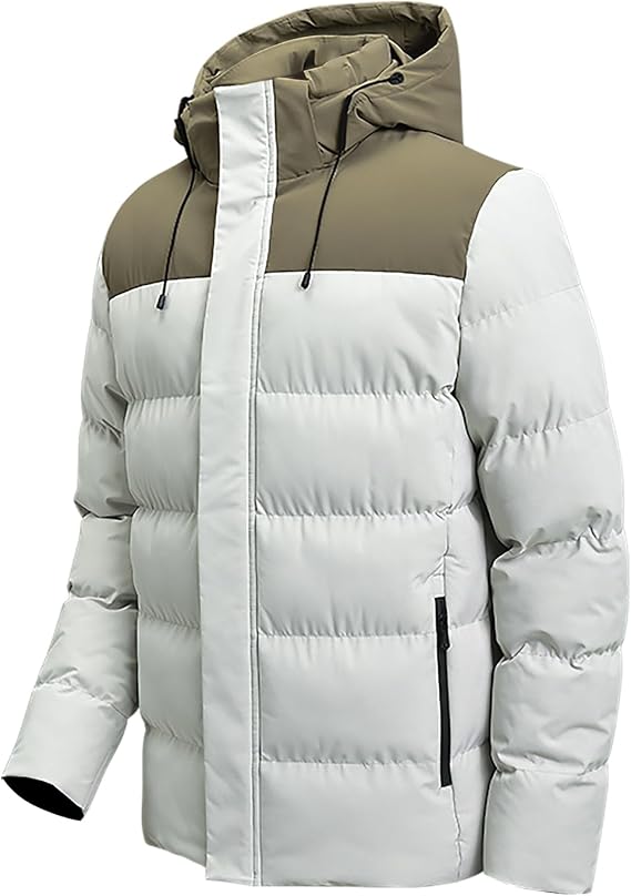 Men's Hooded Jacket Winter Warm Thicken Coats Casual Insulated Jacket
