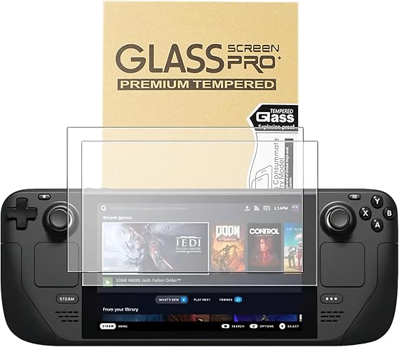 Steam Deck OLED için Ekran Koruyucu 7.4-inç (YENİ 2023) - 9H Temperli Cam Film, Çizilmez HD Şeffaf, İnek Derisi kutusu profesyonel ambalaj, 2'li Paket
