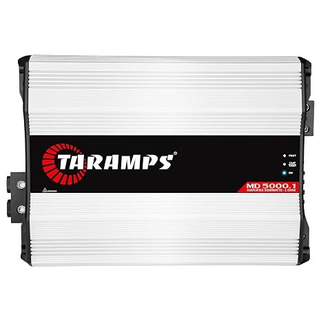 Taramps MD 5000.1 Amplifier 1 Ohm 5000 Watts RMS MAX, Mosfet Digital Full Range, Crossover Low/High Pass, Bass Boost, Car Audio System, Monoblock 5k, 1 Channel, LED Monitor Indicator, Class D, MD 5k