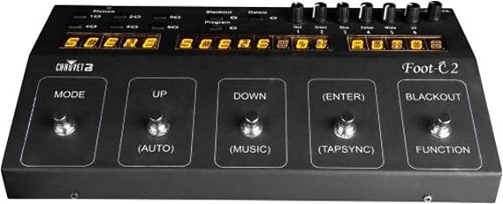 CHAUVET DJ Foot-C2 Stage Lighting Controller | Hands-free light-effect pedal trigger, 2 programmable buttons, fire chases from floor, road-tough metal housing