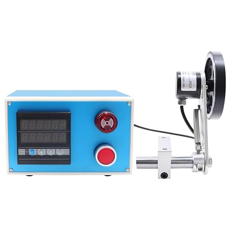 Digital Length Meter Counter with Measuring Wheels, Automated Operation with Alarm Power-Off Memory User-Adjustable Parameters for Precise Measurement from 0-999999
