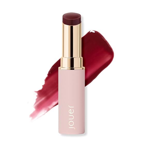 Jouer Essential Lip Enhancer Shine Balm - Enhancing Tinted Lip Balm - Moisturize, Plump, Nourishing Lip Care - Jojoba Seed Oil and Maxi Lip Formula for Moisturizing ness, Dahlia