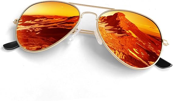 Pilot Sunglasses Men Womens Lightweight Metal Frame Polarized Shades
