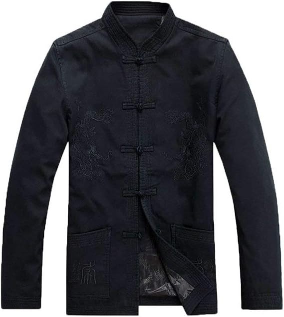 ZooBoo Chinese Clothing Tang Suit - Traditional China Ancient Costume Male Martial Arts Tangzhuang Kung Fu Long Sleeve Jacket