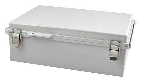 BUD Industries PTQ-11064 Pc 10Percentfiberglass Hinged Enclosure 11.02" L x 5.12" W x 14.96" H, Gray
