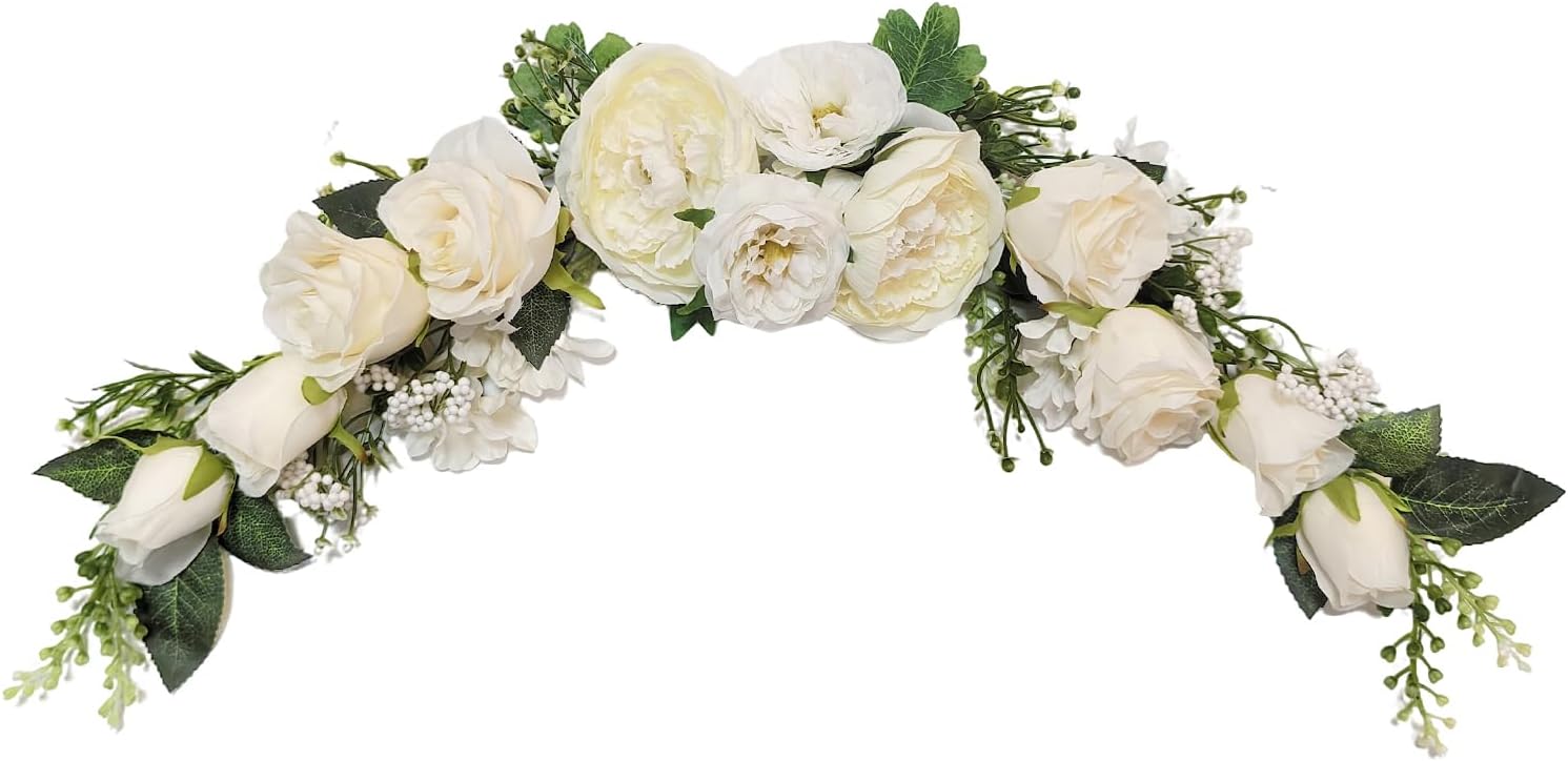 Arch Flowers, Artificial Floral Swags, 23, Decorative Swag, Artificial Flower Swag for Door Party Wall Home DecorIvory