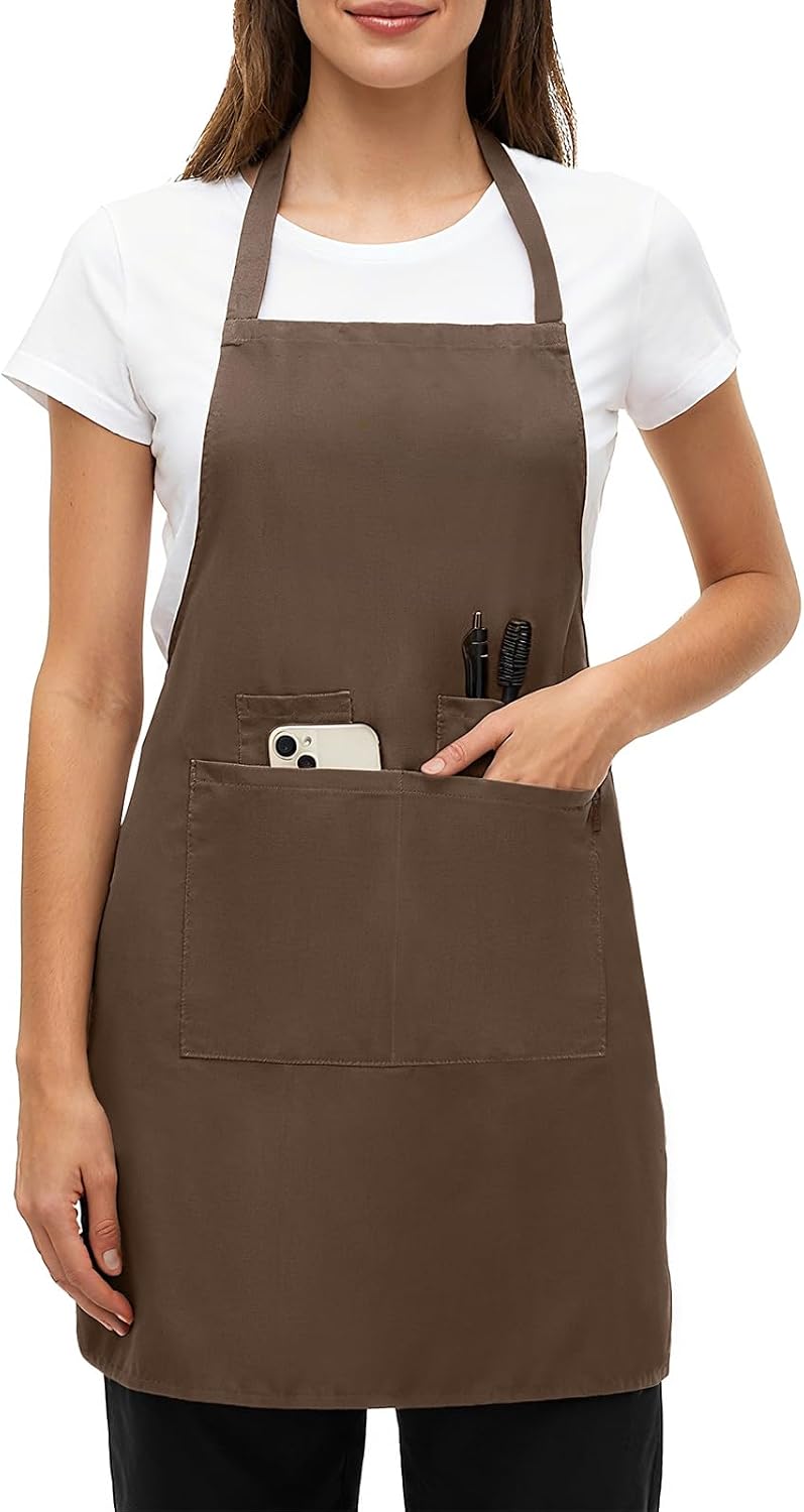 BOHARERS Chef Apron - Heavy 9.17oz Canvas Work Apron with 4 Pockets for Unisex, Ideal for Cooking,Gardening, Hairstylist