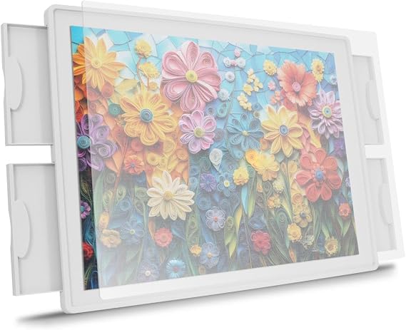 ALL4JIG 1000 Pieces Rotating Lightweight Plastic Puzzle Board with 4 Drawers and Cover, 360 Lazy Susan Design, 30.20" x 22.44" Portable Spinning Puzzle Table for Adults, Surface for Bricks Building