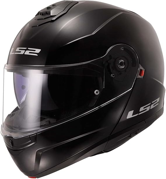 LS2 Helmets Strobe II Modular Motorcycle Helmet W/ SunShield (Gloss Black - 2X-Large)