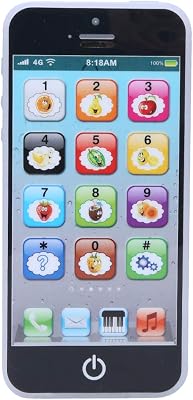 Toddlers Mobile Toy Phone, Child Learning Phone Kid Baby Music Learning Machine Light English Learning Phone for Child Early TeachingBlack