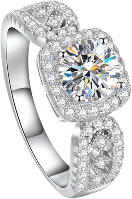 14K Gold 1ct Diamond Women's Engagement Rings, D-Color VVS1 Round Cut Diamond Ring, Premium Engagement Ring for Girlfriend