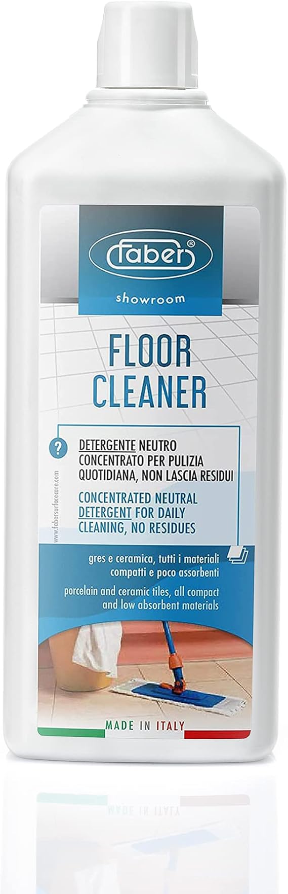 FABER Tile Floor Cleaner Mop Cleaning Solution 1L Concentrated Neutral Detergent for Daily Floor Cleaning - Quick Shine Floor Cleaner - Tile Cleaner Liquid Suitable for Porcelain & Ceramic Tiles