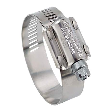 Ideal Tridon 6085051#862 Stainless Steel Worm Drive Clamp with 410 Stainless Steel Screw, 7-3/4" to 8-5/8" Diameter, 5/8" W