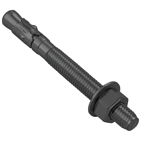 Wensilon 10Pcs 1/2x4-1/2 Inch Standard Fasteners for Heavy-Duty Black Wedge Anchors for Cement and Concrete