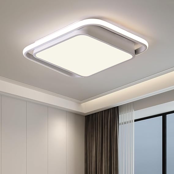 Naroume Modern Smart LED Ceiling Lights Dimmable LED Ceiling Lamp with Remote Control Acrylic Flush Mount Ceiling Lighting Fixtures for Living Room
