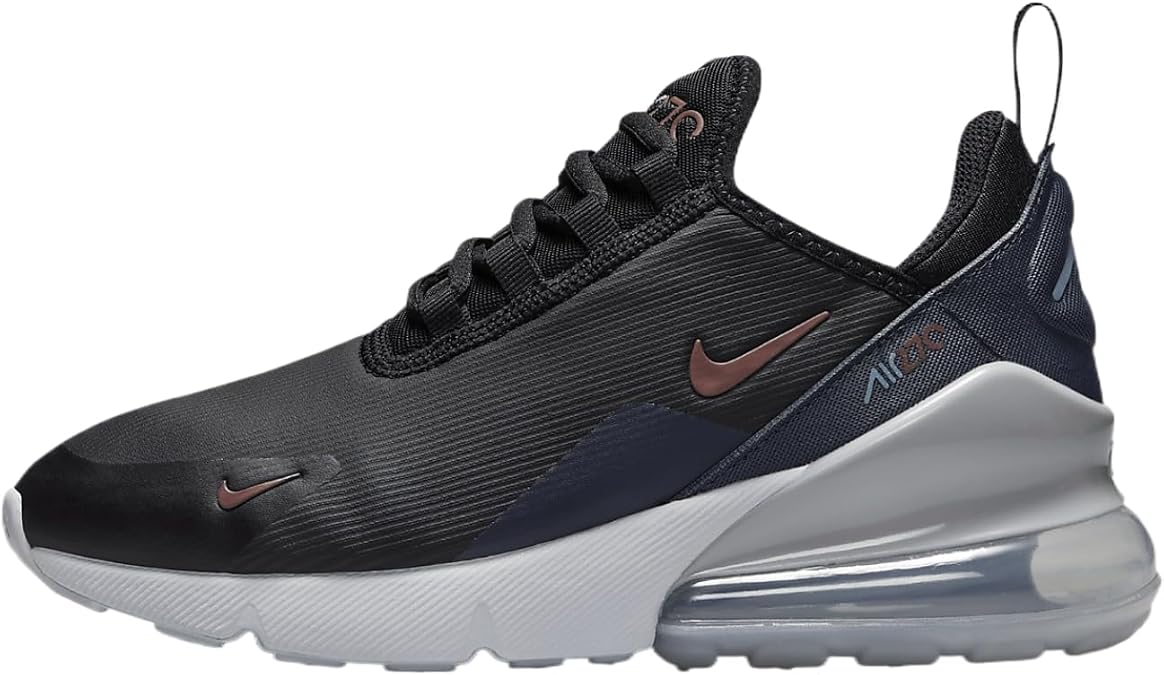 Nike Air Max 270 Big Kids' Shoes (FV4070-001, Black/Thunder Blue/Wolf Grey/Dark Pony) Size 5.5