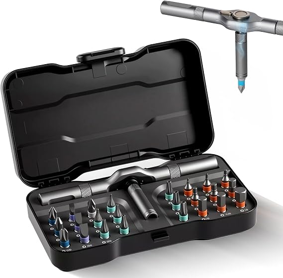 24 In 1 DIY Screwdriver Set Magnetic, 2026 New Multi Bit Screwdriver Set, Portable Ratchet Screwdriver Kit, Screwdrivers Set for Electronics and Appliances Suitable for Professionals (1)
