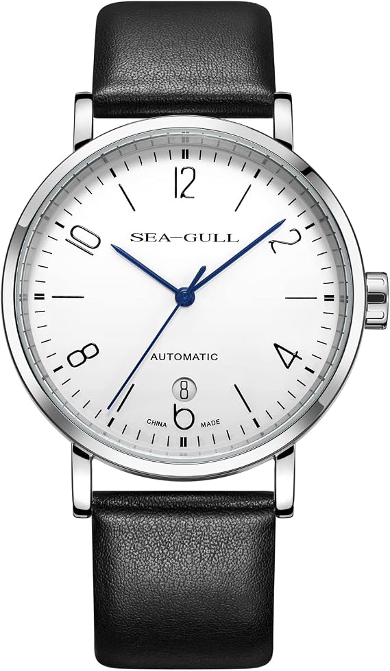 SEA-GULL 2022 SEAGULL Men's Automatic Mechanical Watch Official Authentic Bauhouse Business Casual Mechanical Watch with 40mm Dial for Men , Strap